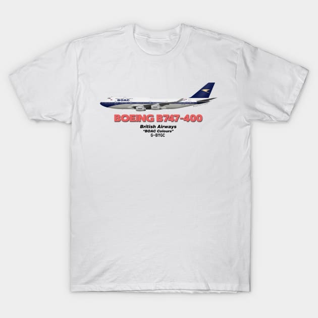 Boeing B747-400 - British Airways "BOAC Colours" T-Shirt by TheArtofFlying